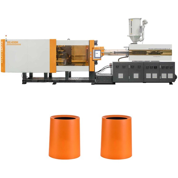 650T Injection Machine Yellow Plastic Garbage Servo Motor Center Clamping High Performance